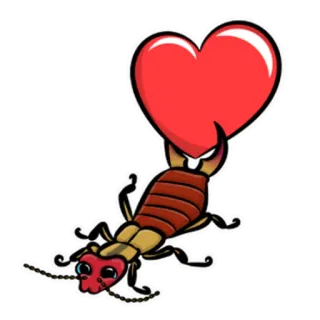 ❤️ tesourinha, coração, bicho, inseto, amor, desenho animado telegram sticker