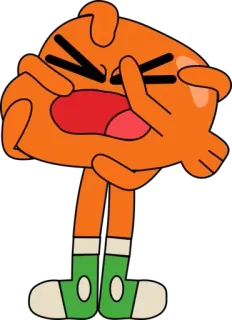 😫 Darwin Watterson The Amazing World of Gumball Dibujo animado, Pez, Animado, Naranja, Asustado, Molesto, Llorando whatsapp sticker