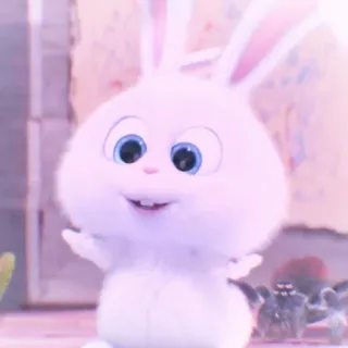 🐰 Snowball The Secret Life of Pets kelinci, lucu, binatang, hewan peliharaan, putih telegram sticker