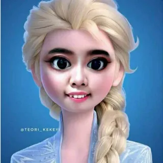 😆 Elsa Frozen @TEORI_KEKEY Elsa, Frozen, Disney, kartun, putri, animasi, karakter telegram sticker