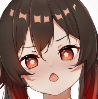 😠 Hu Tao Genshin Impact anime, genshin impact, hu tao, video game, cartoon, character telegram sticker
