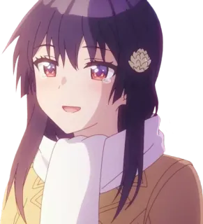 😄 Anime, Mädchen, Lächeln, niedlich, Illustration, Cartoon telegram sticker