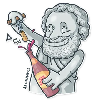 🍾 ΑΩΔ statue, wine, bottle, corkscrew, party, celebration whatsapp sticker