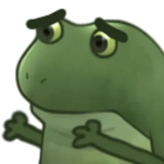 💑 frog, animal, green, sad, cartoon telegram sticker