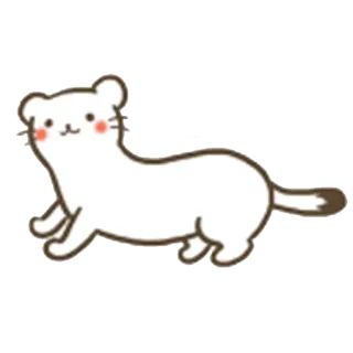 🐹 白鼬, 鼬鼠, 动物, 卡通, 可爱, 哺乳动物 telegram sticker