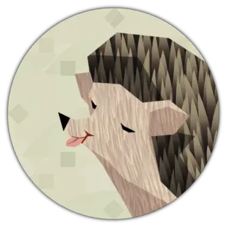 😶 hedgehog, animal, sticker, cute, geometric, art, illustration telegram sticker