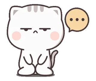 😑 gato, animal, adesivo, desenho animado, fofo, expressão telegram sticker