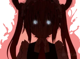 😡 Anime, Dragón, Criada, Enojado/a, Rojo/a, Ojos, Dibujo animado whatsapp sticker