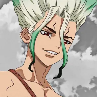 🥬 Senku Ishigami Dr. Stone Аниме, Персонаж, Доктор Стоун, Сенку Ишигами whatsapp sticker