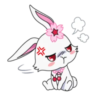 😤 Anime, Hase, Wütend, Süß, Cartoon whatsapp sticker
