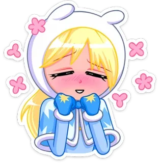 😊 Desenho animado, Anime, Garota, Fofa, Loira, Adesivo telegram sticker