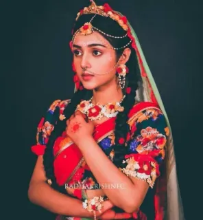😨 Radha Radha Krishna RADHAKRISHNFC Radha, Hinduism, Krishna, Indian culture, devotional, religious, traditional, woman telegram sticker