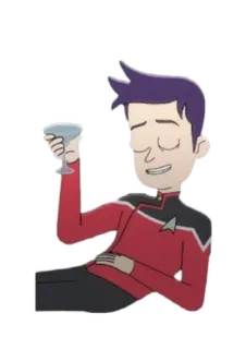 🥂 Star Trek star trek, desenho animado, bebida, personagem telegram sticker