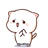😢 @FirstSticker mèo, nhãn dán, dễ thương, van xin, cầu xin telegram sticker