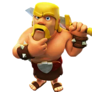 💪 Barbarian Clash of Clans 바바리안, 클래시오브클랜, 전사, 모바일 게임, 검 telegram sticker