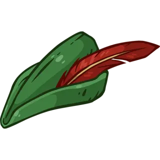 🌳 hat, feather, green hat, red feather, cartoon hat, adventure, classic telegram sticker