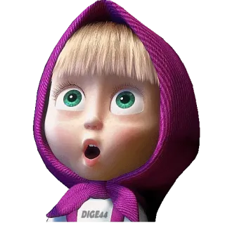 😮 Masha Masha and the Bear DIGE44 dibujos animados, Masha, niña, niño, animación, Disney telegram sticker