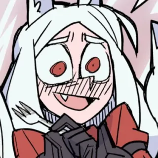 😵 アニメ, Helltaker, ケルベロス, カートゥーン, キャラクター, ファンアート telegram sticker