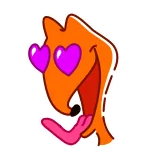 😍 chien, dessin animé, yeux en coeur, amour telegram sticker