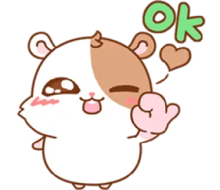 👌 ok 햄스터, OK, 귀여운, 동물, 카와이, 스티커 telegram sticker