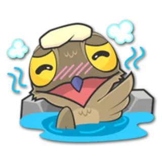 🛀 coruja, desenho animado, fofo, banho, relaxamento, animal whatsapp sticker
