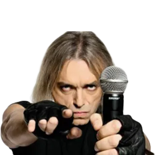 😎 cantor, microfone, rock star, música, banda, concerto telegram sticker