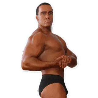 💪 bodybuilder, fitness, muscle, man, pose telegram sticker