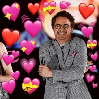 🤗 หัวใจ, ความรัก, ความเสน่หา, โรเบิร์ต ดาวนีย์ จูเนียร์, rdj, นักแสดง, สติกเกอร์แฟนคลับ telegram sticker
