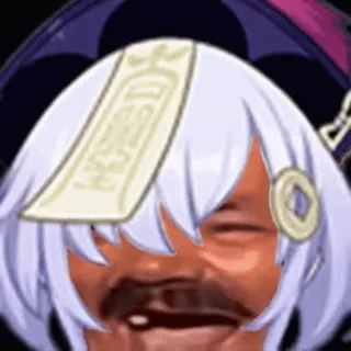 😂 Qiqi Genshin Impact Meme, Divertido, Personaje, Videojuego whatsapp sticker