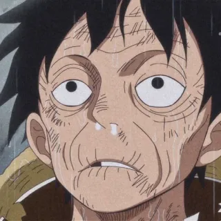 🍞 Luffy One Piece 动漫, 卡通, 蒙奇·D·路飞, 做旧 telegram sticker