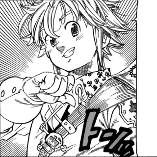 😉 Meliodas Seven Deadly Sins anime, manga, sword, character, boy, weapon telegram sticker