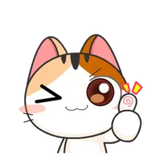 👍 gatto, emoji, kawaii, carino, adesivo, animale telegram sticker