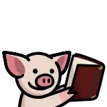 📕 cochon, lecture, livre, animal, dessin animé, mignon whatsapp sticker