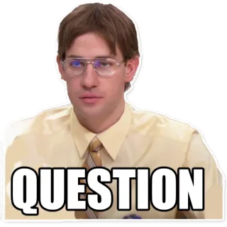 😑 Jim Halpert The Office QUESTION Джим Халперт, вопрос, Офис, сериал, комедия whatsapp sticker