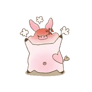 ๐ ๋ผ์ง, ๋๋ฌผ, ๊ท์ฌ์ด, ์คํฐ์ปค, ๋ถํ์, ๋งํ whatsapp sticker