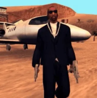 🔪 Big Smoke Grand Theft Auto: San Andreas gta, san andreas, เกม, ปืน, ความรุนแรง telegram sticker