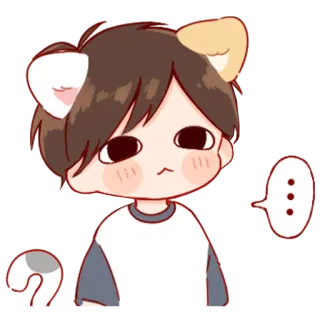 💞 gato, orejas, animal, lindo, chico whatsapp sticker