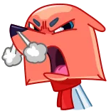 😡 angry, cartoon, expression, frustrated, red, dog, steam, annoyed telegram sticker