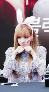 🖤 uszy królika, dziewczyna, słodka, idolka, kawaii, azjatycka, K-pop telegram sticker