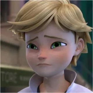 😟 Adrien Agreste Miraculous: Tales of Ladybug & Cat Noir 阿德里安, 瓢虫少女, 动漫, 卡通, 伤心, 眼泪 whatsapp sticker