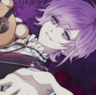 🧸 Kanato Sakamaki Diabolik Lovers anime, vampire, purple hair, teddy bear, kanato, diabolik lovers telegram sticker