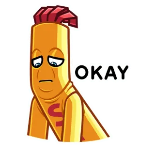 ☹️ OKAY Dessin animé, Personnage, Okay, Expression, Émoticône telegram sticker