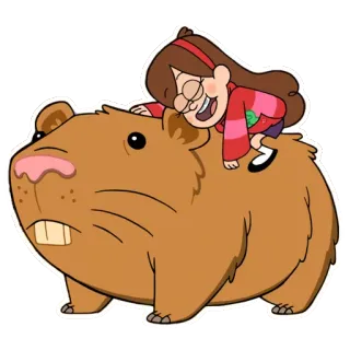 🐭 Mabel Pines Gravity Falls Kartun, Gadis, Marmut, Binatang, Lucu telegram sticker