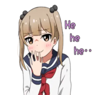 😄 He he he... Anime, Mädchen, Süß, Erröten, Schuluniform whatsapp sticker