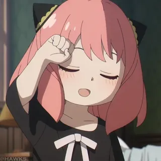 🍥 Anya Forger Spy x Family Anya Forger, Spy x Family, animé, dessin animé, mignon, endormi telegram sticker