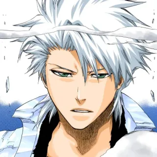⚔ Toshiro Hitsugaya Bleach Anime, Manga, Lód, Miecz, Kapitan telegram sticker