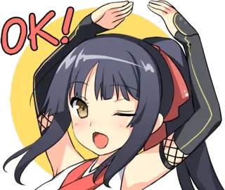 👌 OK! Anime, Dziewczyna, Ok, Słodkie, Kreskówka telegram sticker