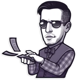 💰 man, money, cash, wealth, success, finance, investment telegram sticker