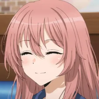 🥰 garota anime, sorrindo, cabelo rosa, fofa, desenho animado, mangá, kawaii telegram sticker