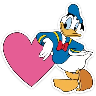 ❤️ Donald Duck donald bebek, kartun, disney, hati, karakter, stiker whatsapp sticker